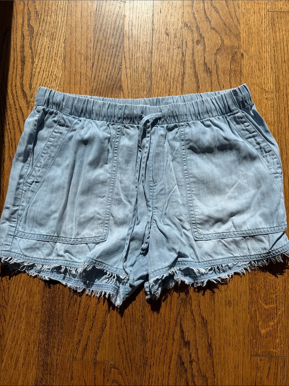 Bella Dahl Light Blue High-Rise Drawstring Shorts